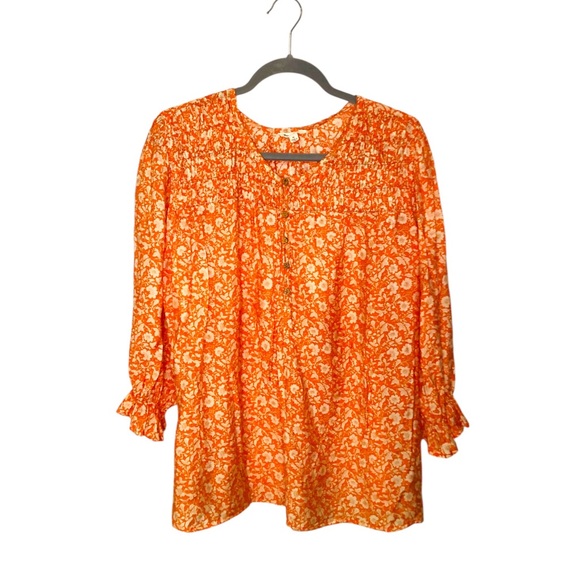 grand & greene Tops - Grand & Greene Orange Floral Women's Top
